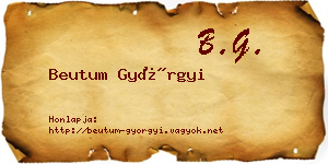 Beutum Györgyi névjegykártya